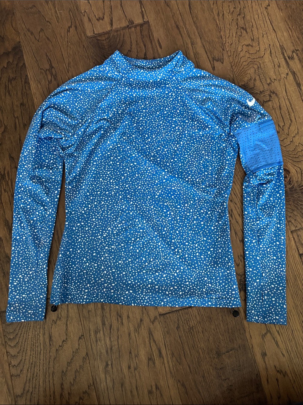 Nike Women’s Speckled Blue Long-Sleeve Swim Rash Guard